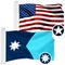 G128 Combo Pack: American USA Flag 3x5 Ft & Minnesota New Version MN 3x5 Ft | Both ToughWeave Series Embroidered 210D Polyester, Embroidered Design, Indoor/Outdoor, Vibrant Colors, Brass Grommets